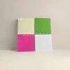 Four-color square tissues, beige, green, pink and white, stacked in four layers, 100% virgin wood pulp, flexible and skin-friendly Specification image